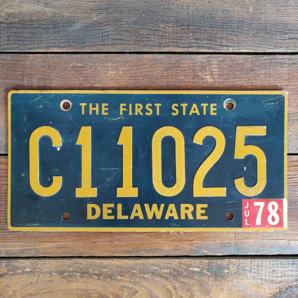 Vintage 1978 Delaware License Plate # C11025